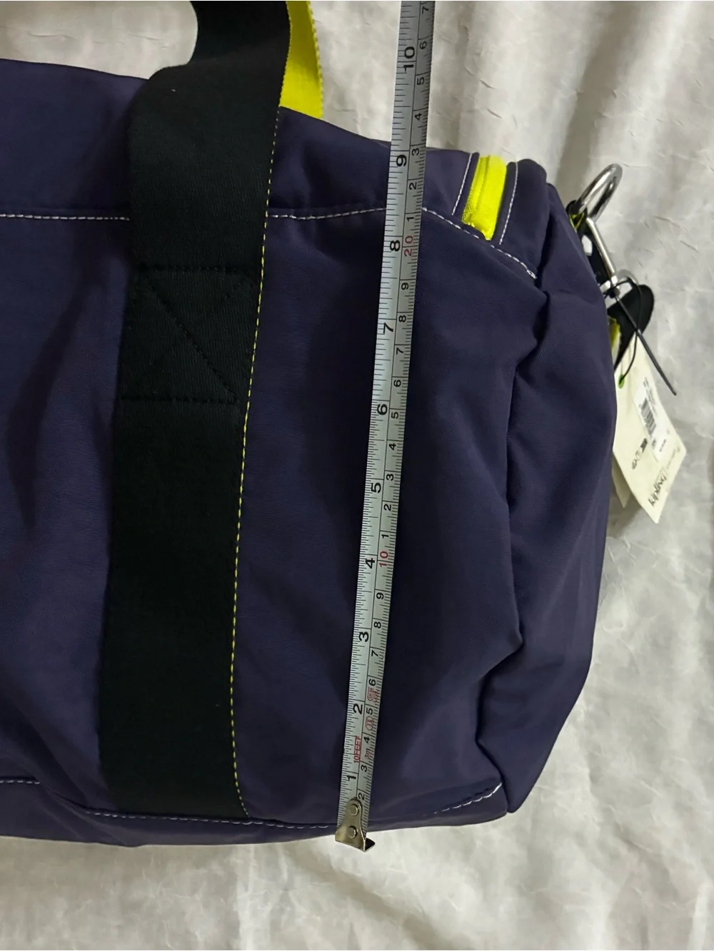 Kipling Navy Duffel with Neon Yellow Accents